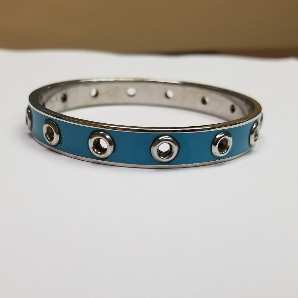 Coach sky blue and silver bangle bracelet